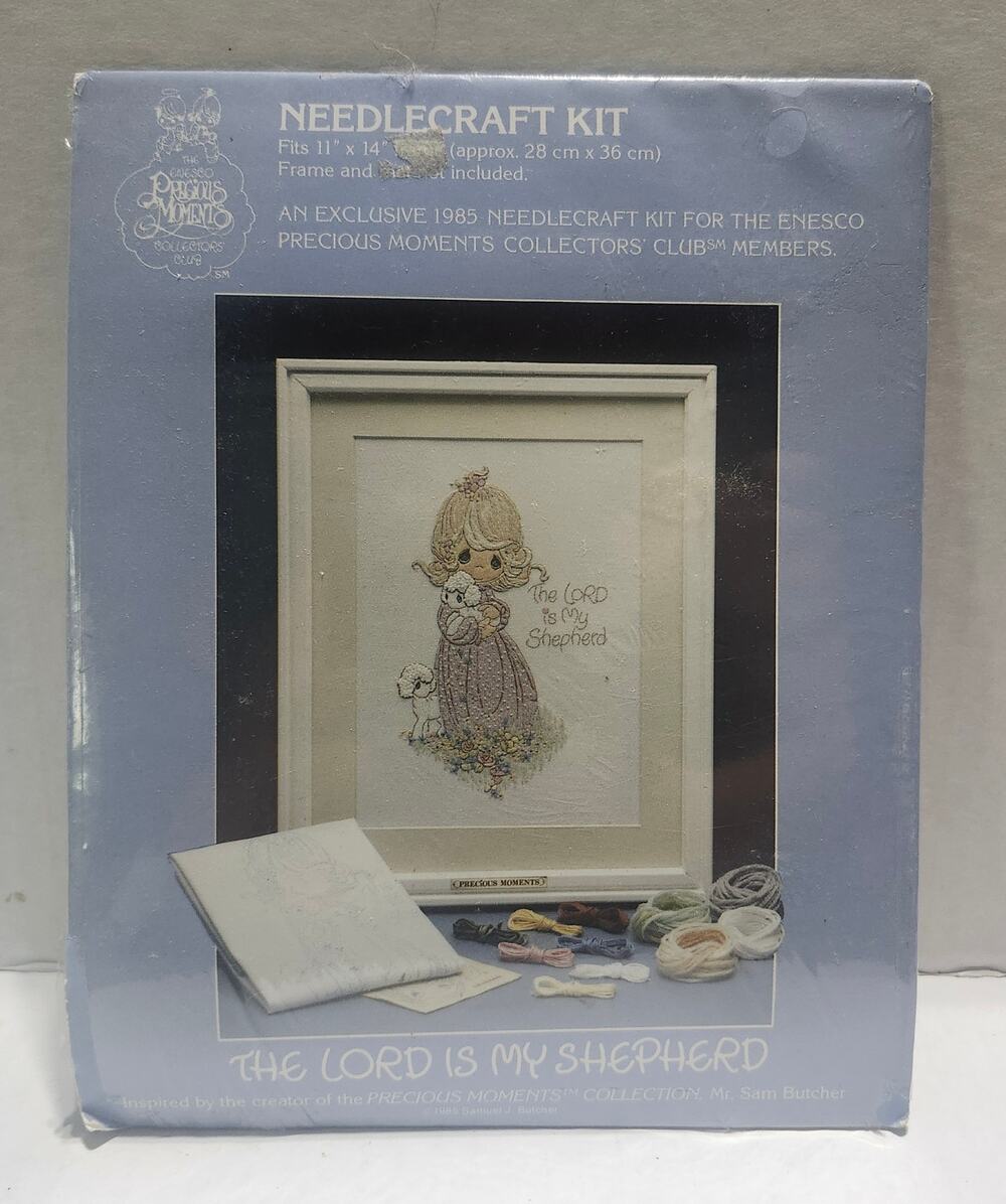 Vintage 1985 Precious Moments Lord Is My Shepherd Needlecraft Kit 03015X